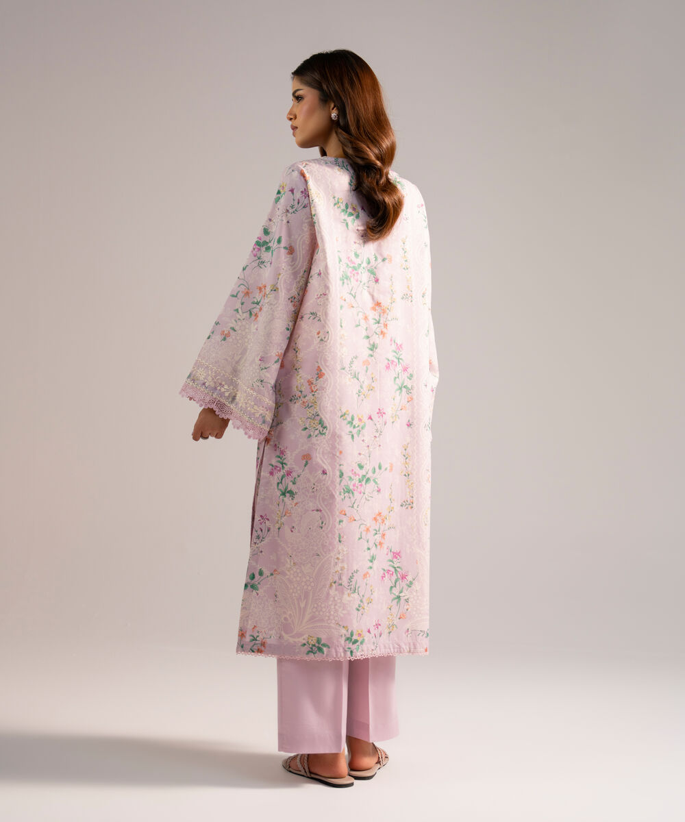 Women's RTW Zari Lawn Embroidered Lilac 2 Piece Suit