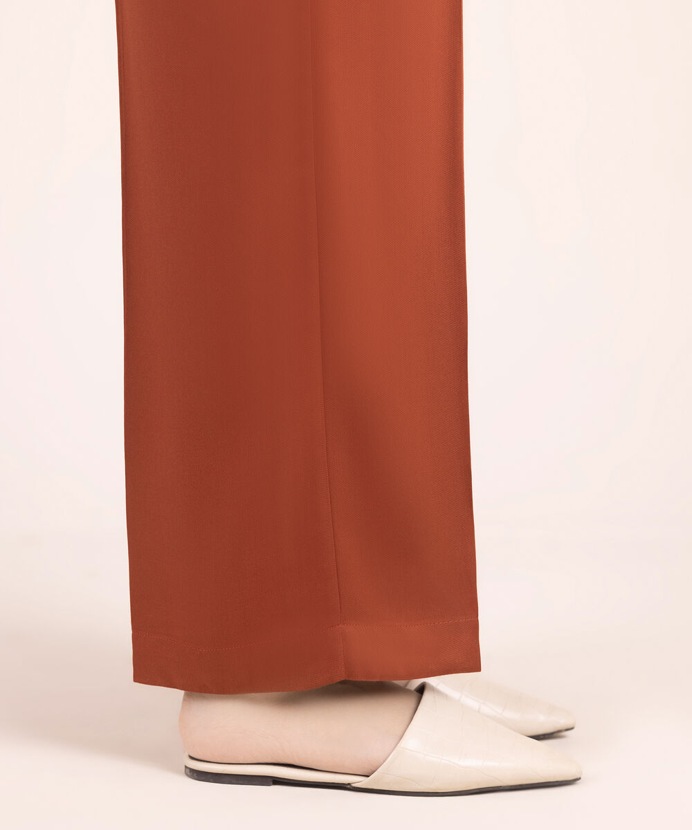 Women's RTW Bedford Solid Rust Straight Pants