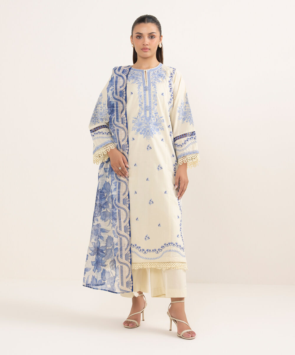 Women's RTW Manaar Blue Printed  Dupatta