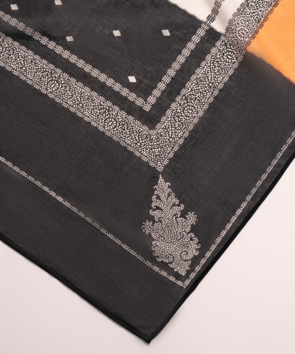 Lawn Printed Black Dupatta