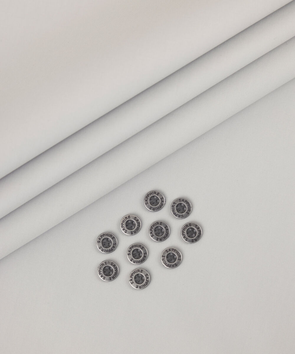 Men's Unstitched 2-Piece Luxury Giza Cotton Light Grey Suit