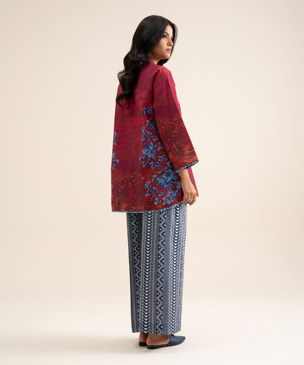 Women's Unstitched Premium Khaddar Red 1 Piece Suit