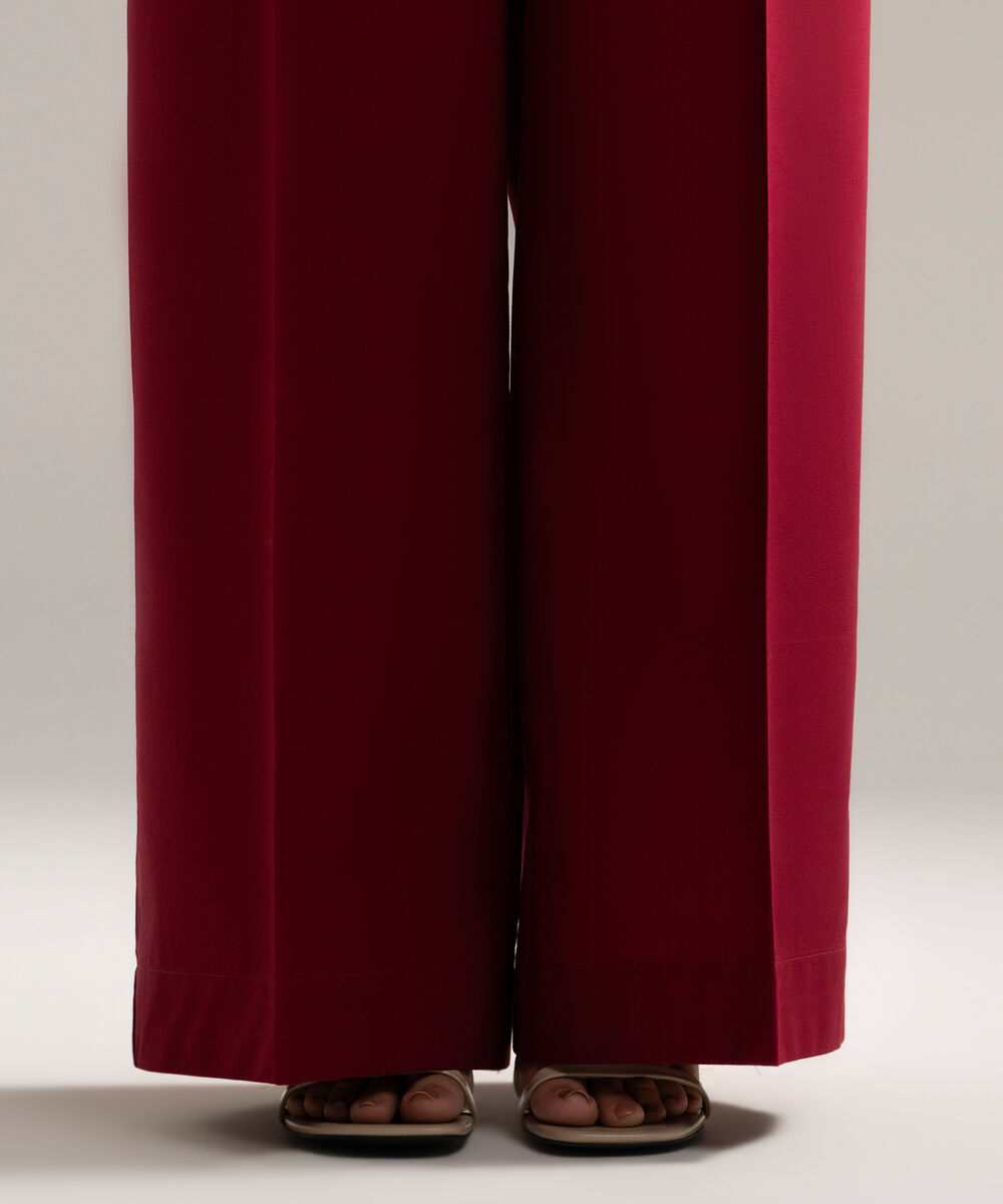 Women's RTW Cambric Solid Pink Culottes