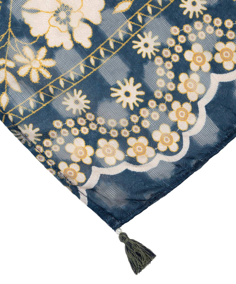 Brochea Jacquard Printed Yellow Dupatta