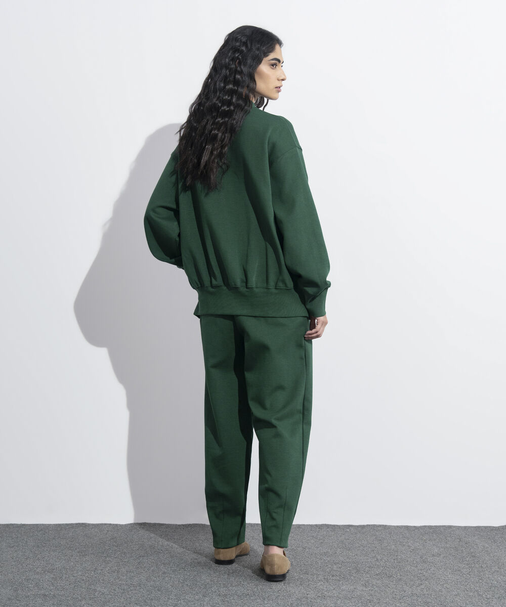 Women's Western Wear Green Sweatshirt With Slits