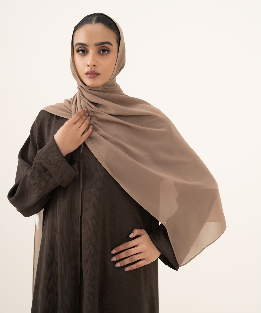 Women's olive button through Abaya