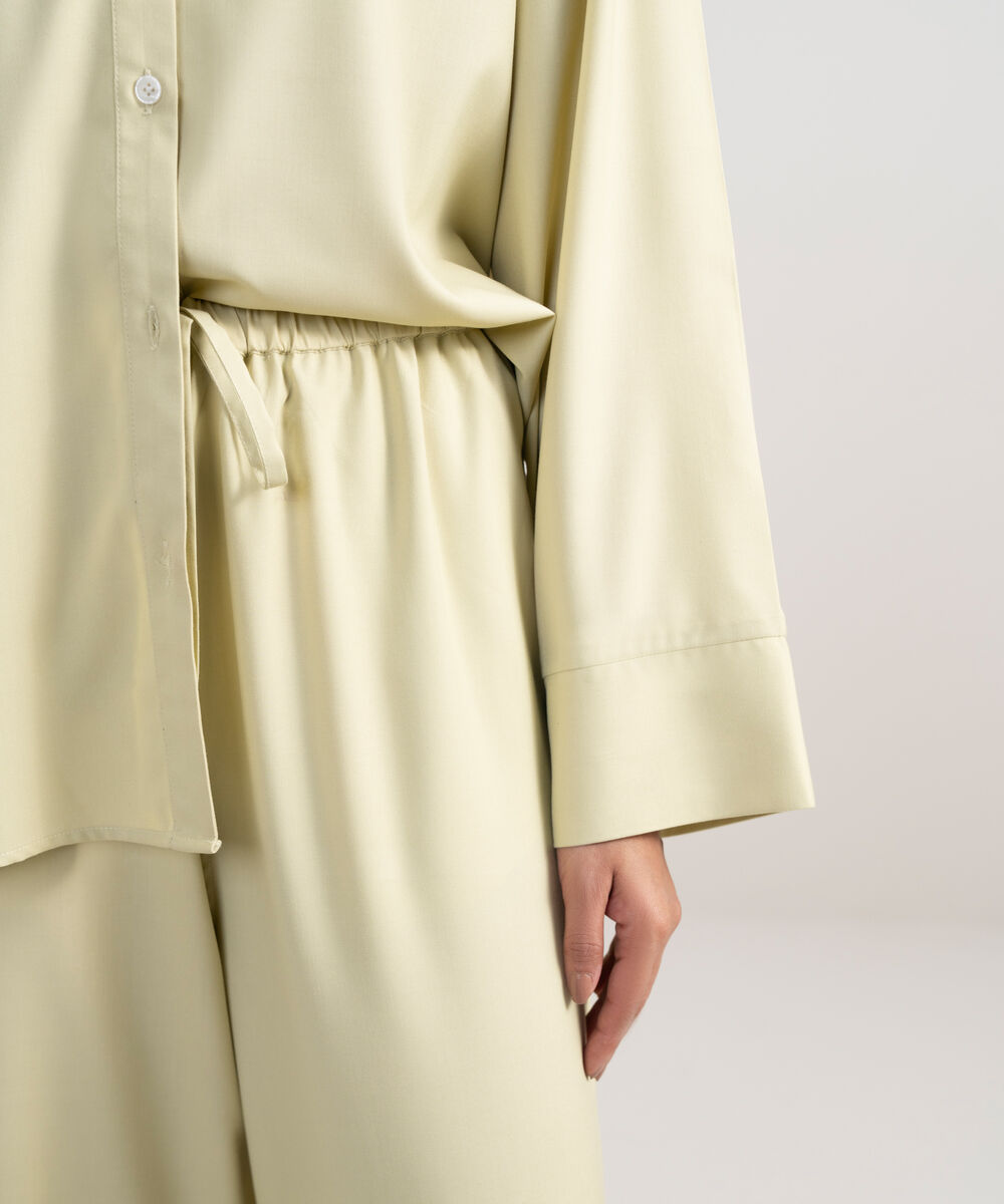 Women's Beige Wide-Leg Pants