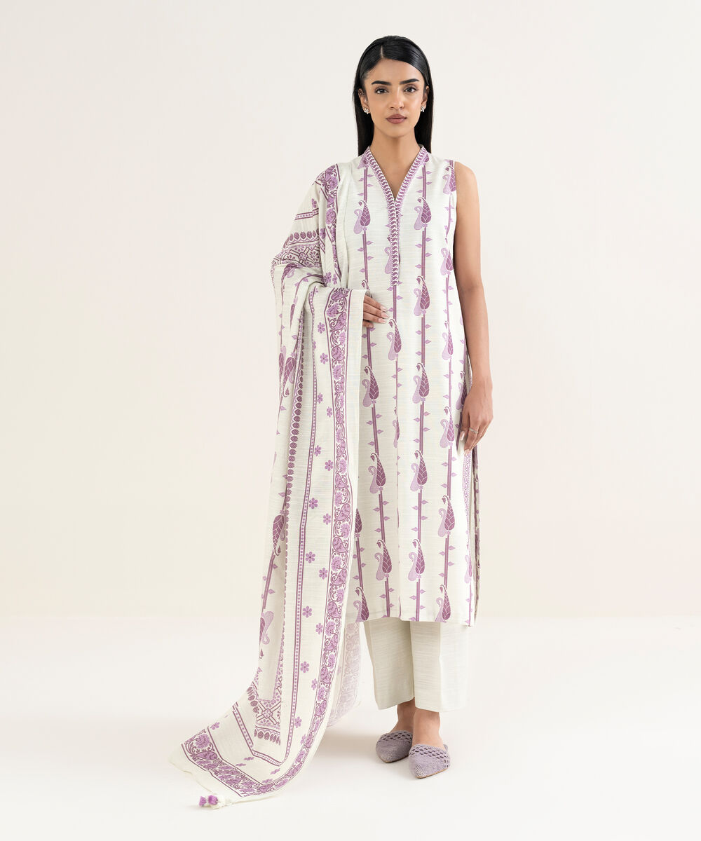 Women's Unstitched Khaddar 3 Piece Suit