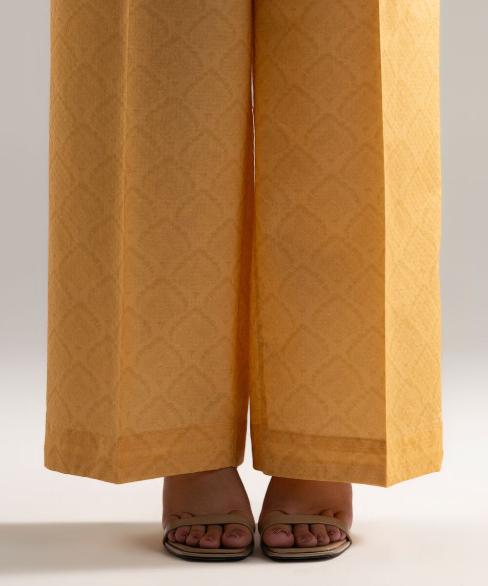 Women's RTW Dobby Printed Orange Culottes