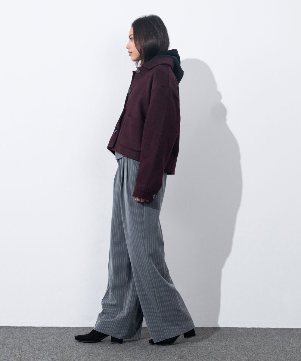 Women's Western Wear Merlot Short Woollen Effect Coat