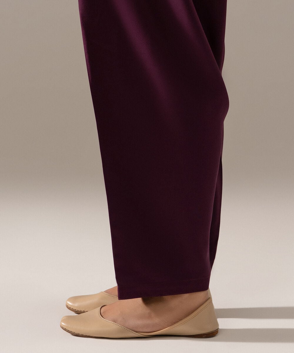 Women's RTW Viscose Marina Solid Purple Shalwar