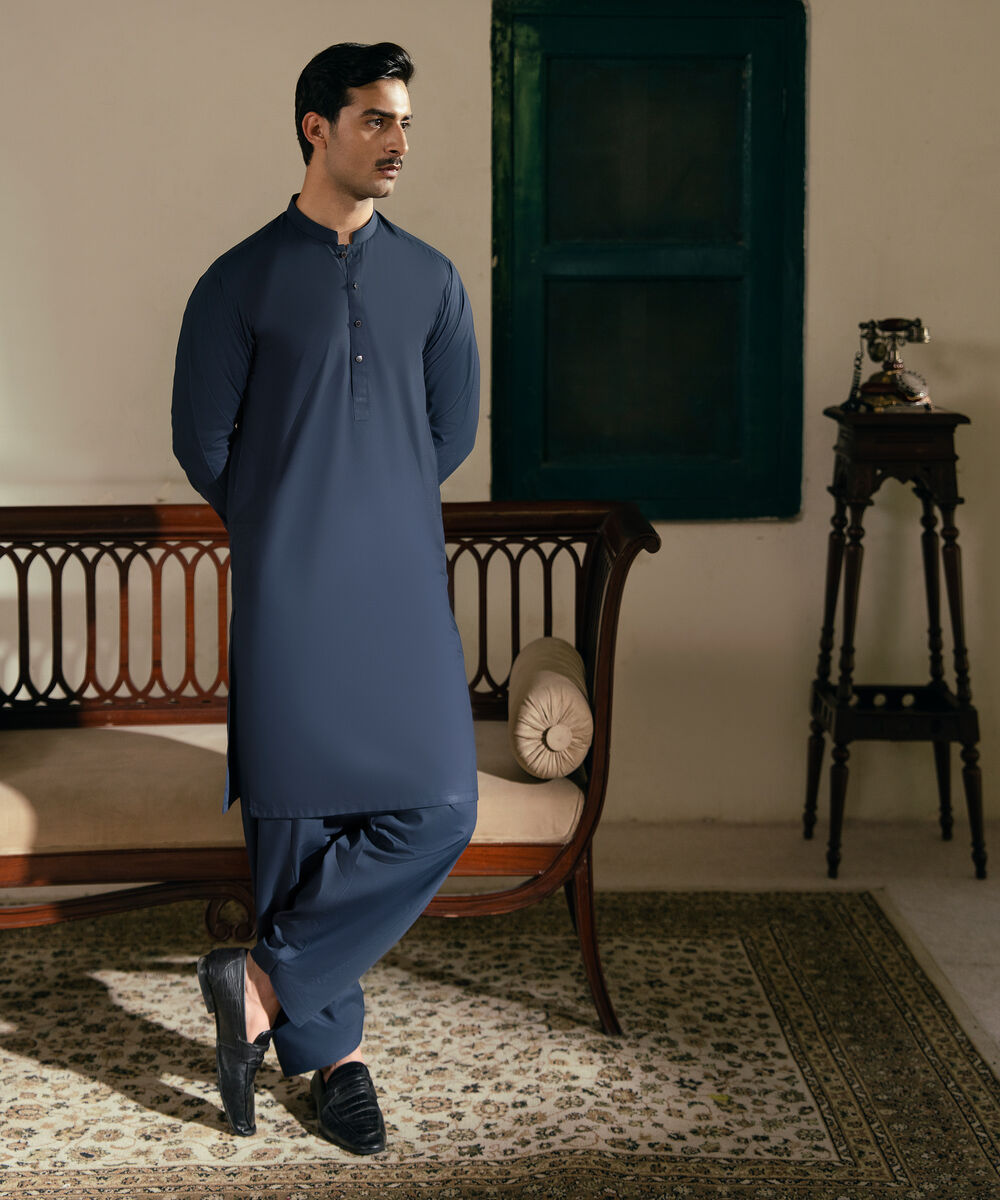 Men's Unstitched 2-Piece Luxury Modal Navy Blue Suit