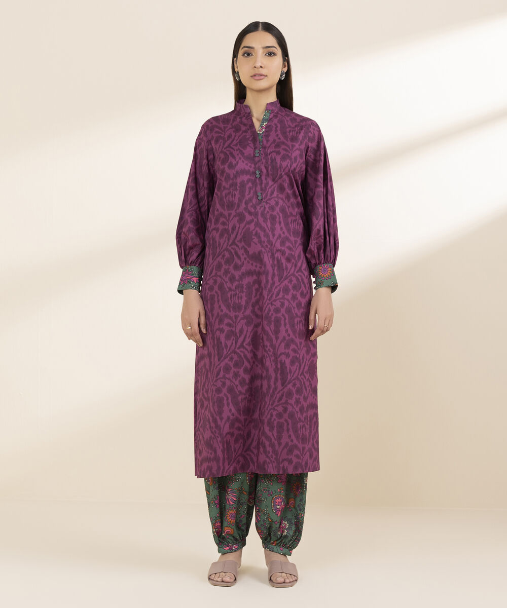 Unstitched Women's Pink Lawn Shirt Trousers