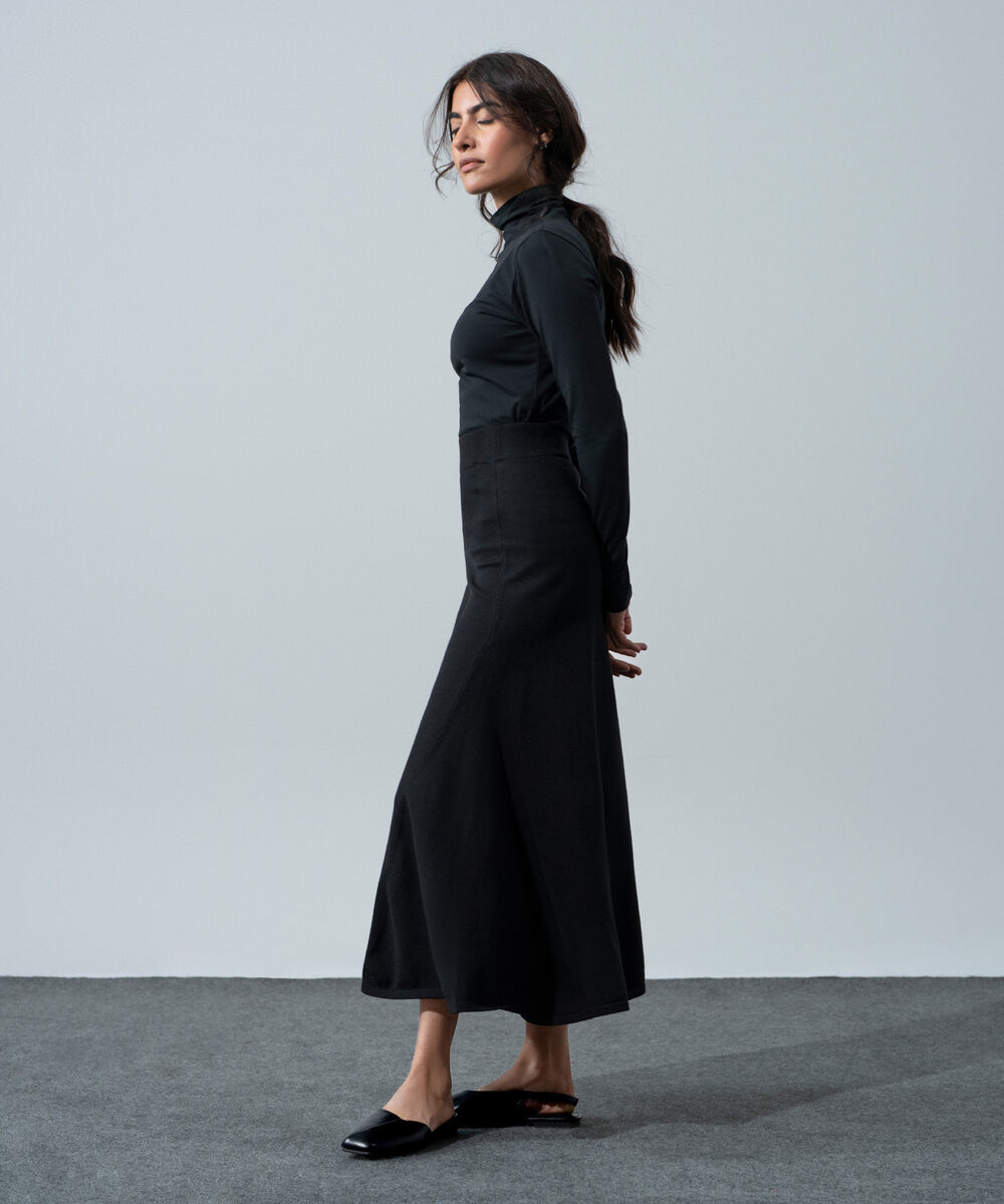 Women's Western Wear Black Knit Skirt