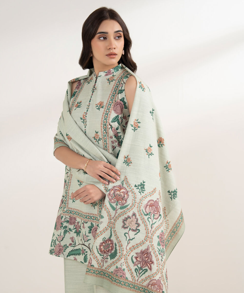 Women's Unstitched Khaddar 3 Piece Suit