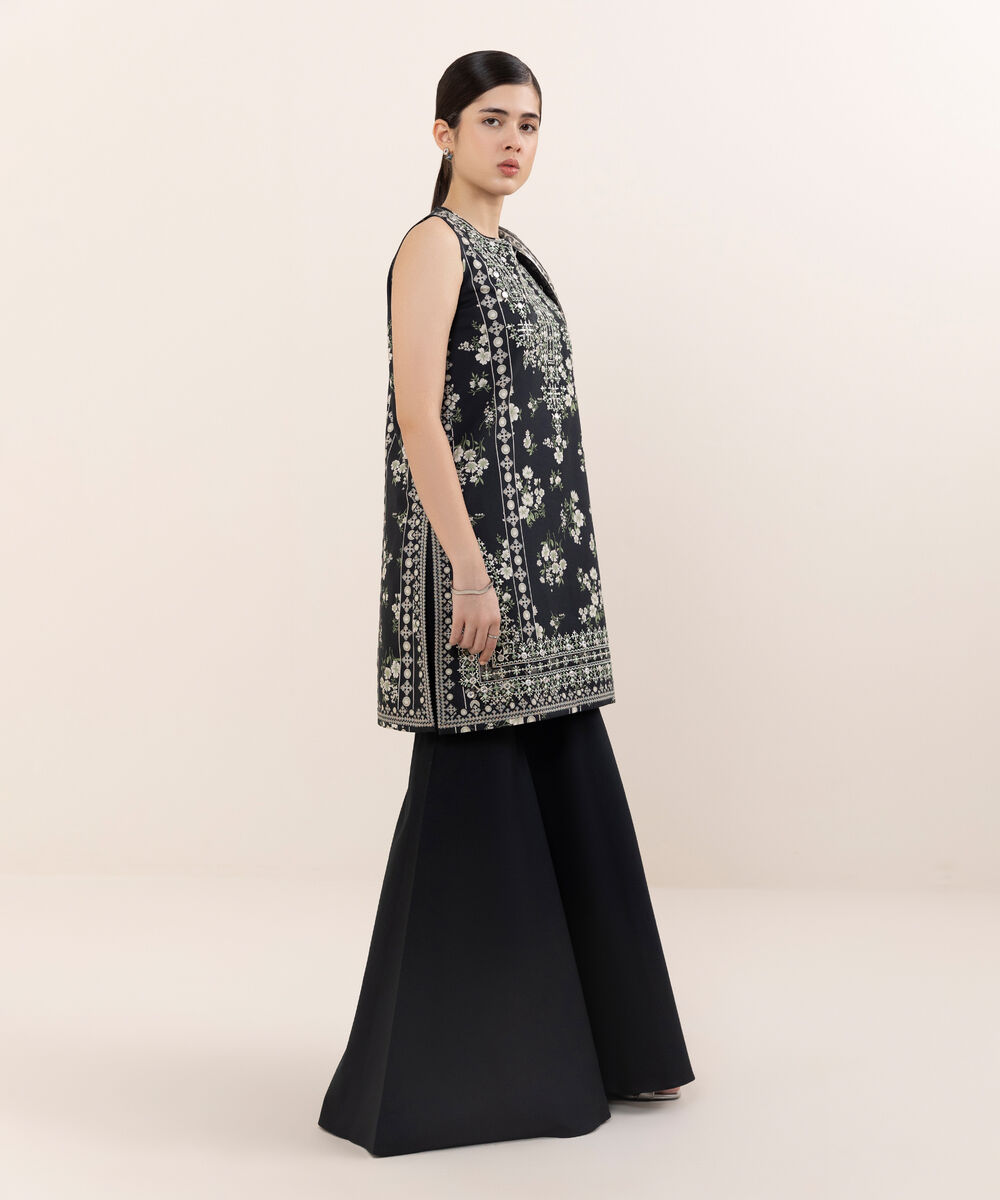 Women's Unstitched Cotton Embroidered Multi Three Piece Suit