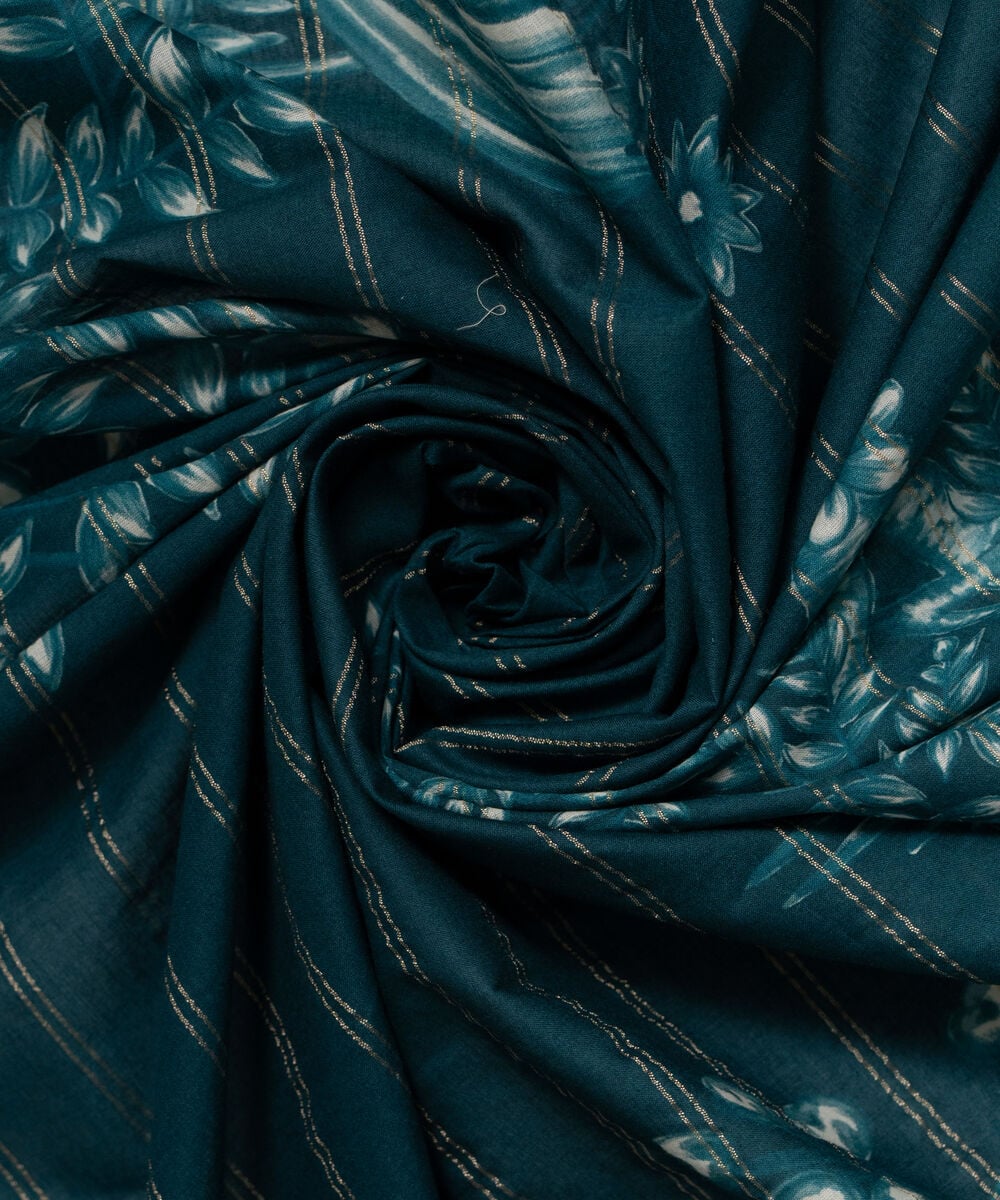 Zari Cotton Printed Green Dupatta