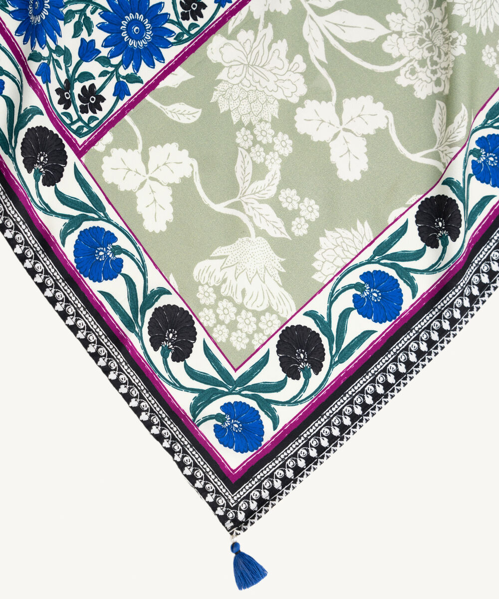 Printed Linen Olive Green Dupatta