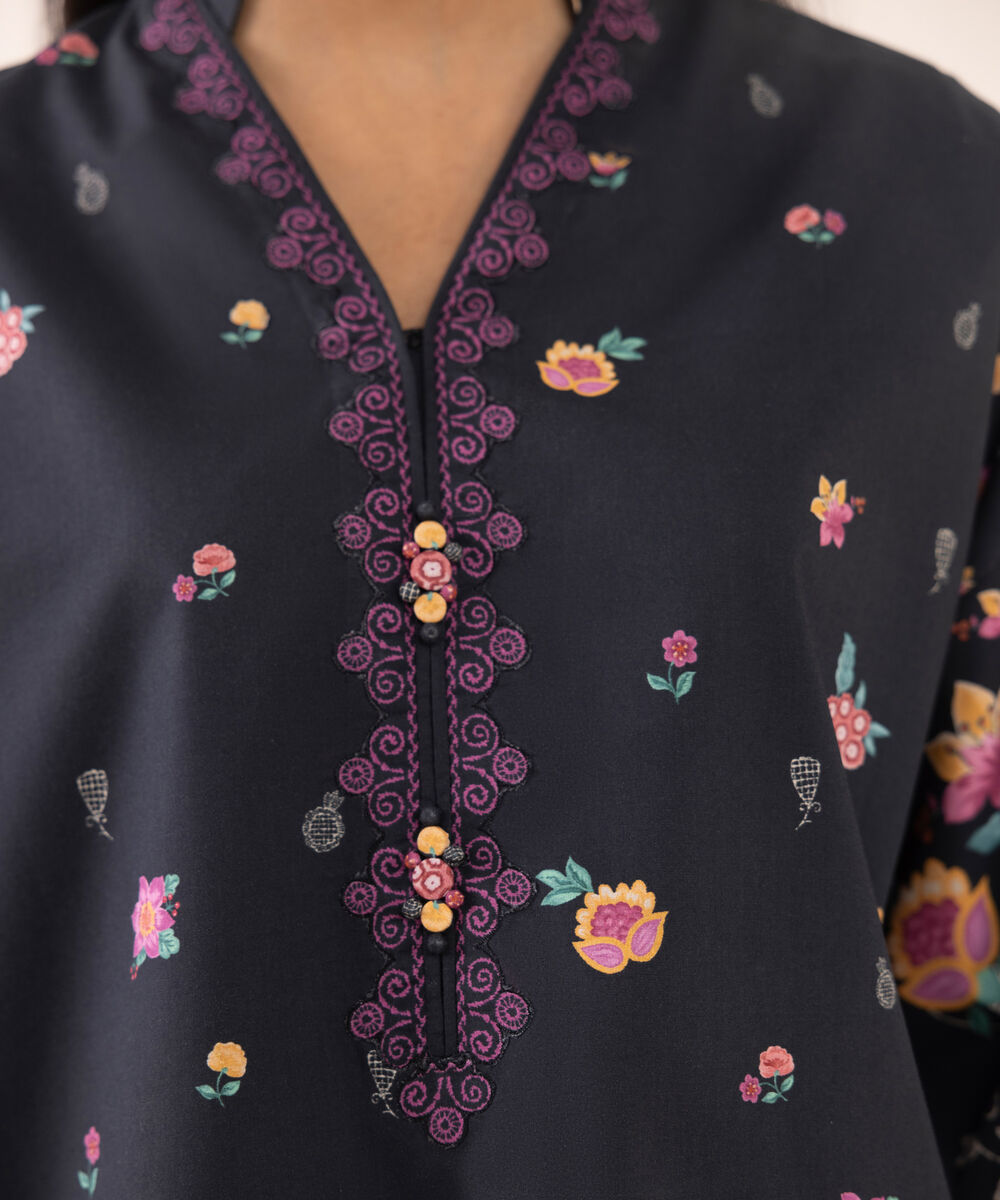 Women's Unstitched Cotton Printed Three Piece Suit