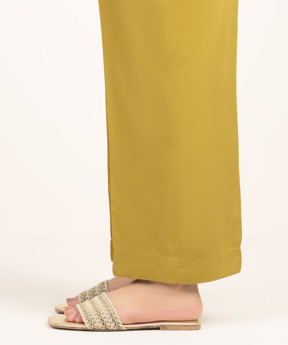 Women's RTW Arabic Cambric Solid Mustard Yellow Culottes