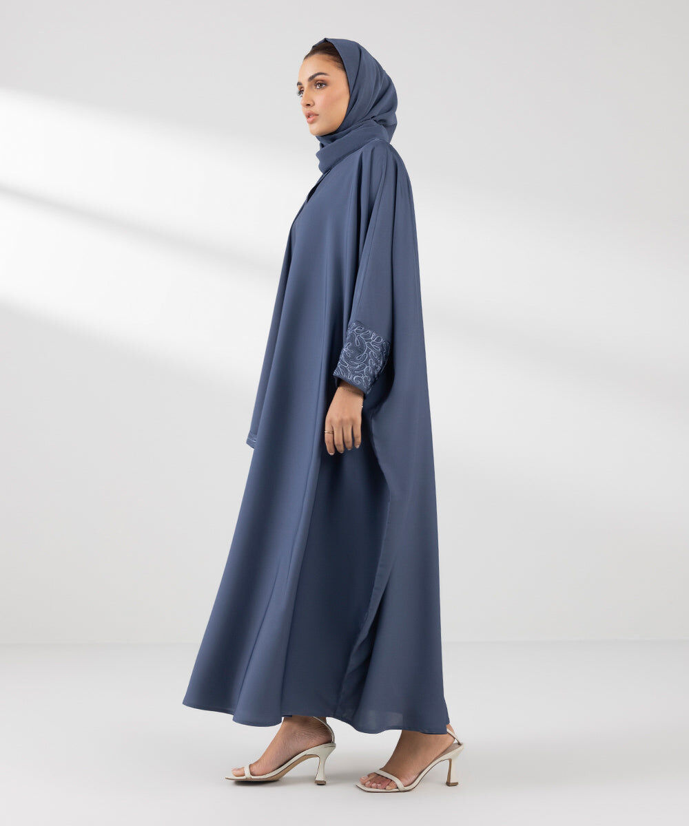 Woman - Blue Kaftan Abaya Set