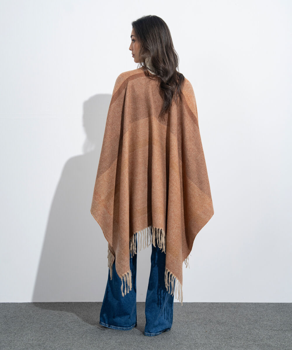 Women's Western Wear Light Brown Cape Shawl