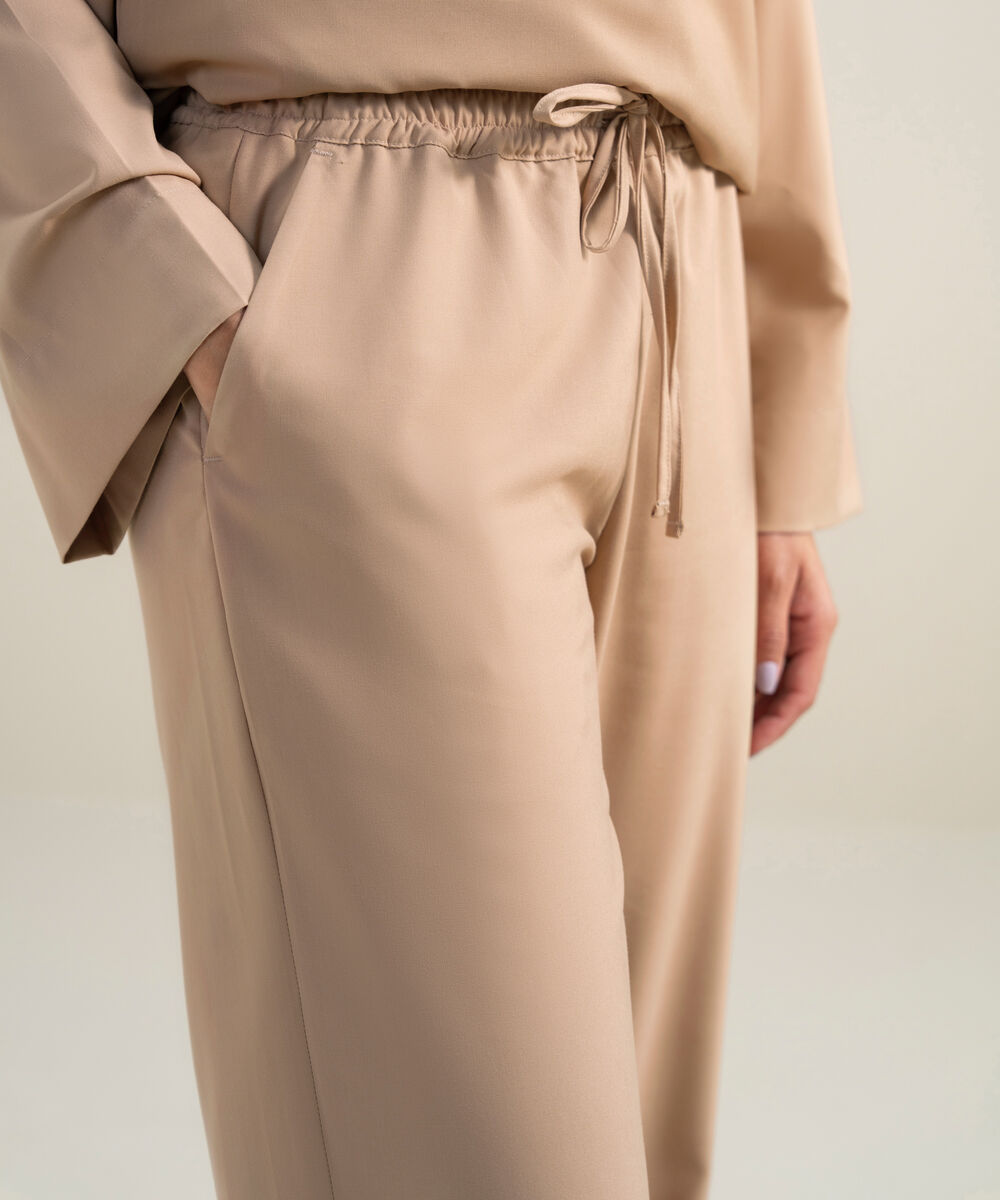 Women's Polyester Brown Modest Trousers