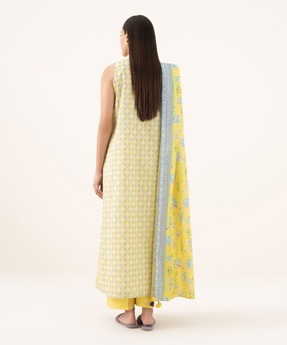 Women's Unstitched Lawn Printed Multi 3 Piece Suit