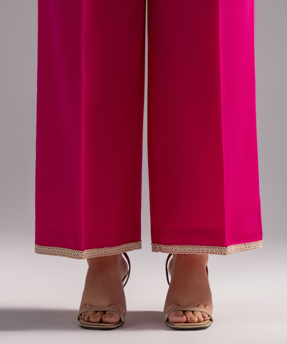 Women's RTW Cambric Solid Pink Culottes