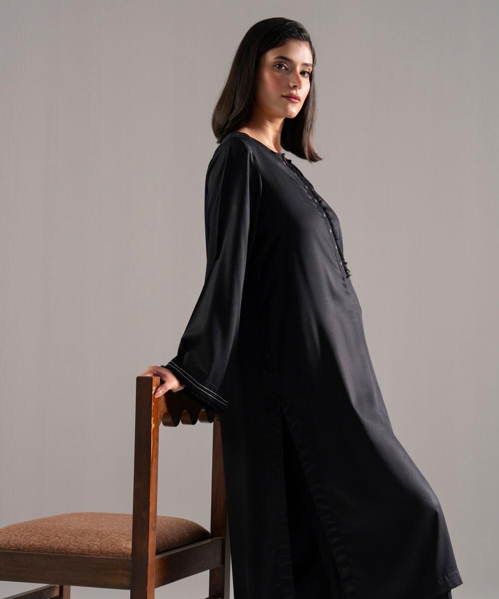 Women's RTW Bedford Solid Black 2 Piece Suit