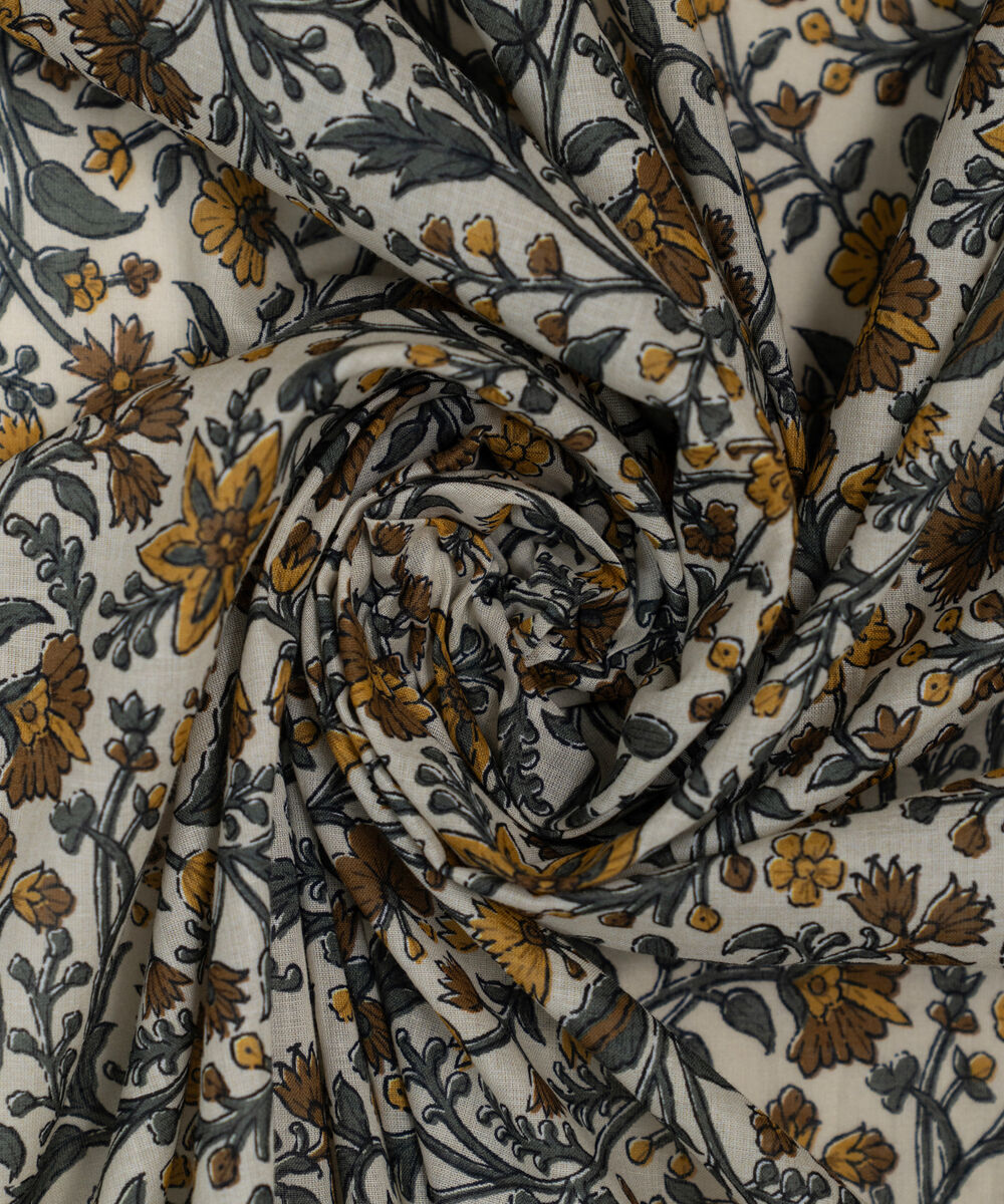 Lawn Printed Cream White Dupatta