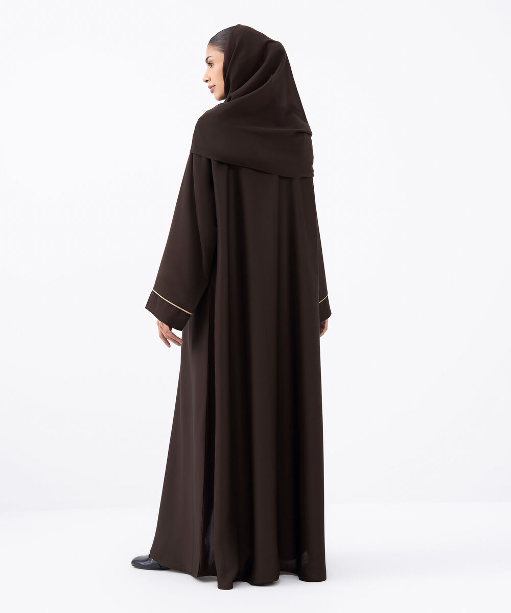 Women's Brown Polyester Abaya