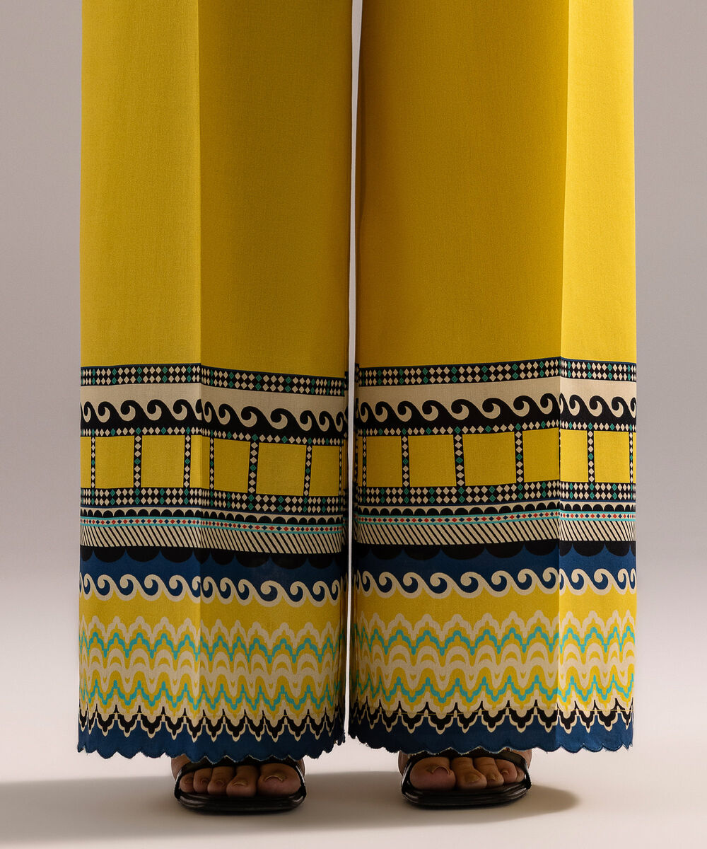 Women's RTW Cambric Printed Yellow Culottes