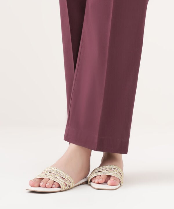 Cotton Viscose Straight Pants null