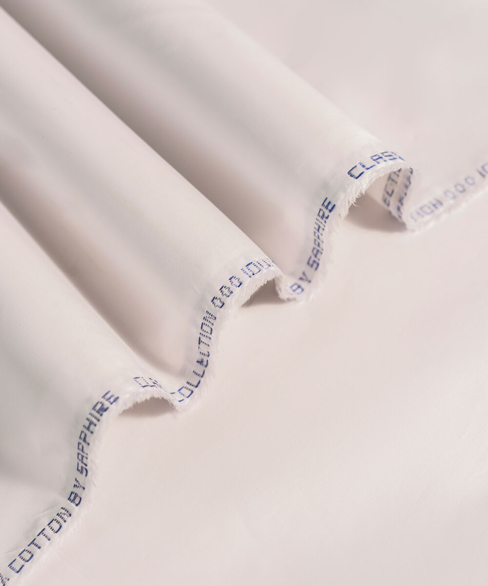 Men's Unstitched 2-Piece Premium Latha Ash White Suit