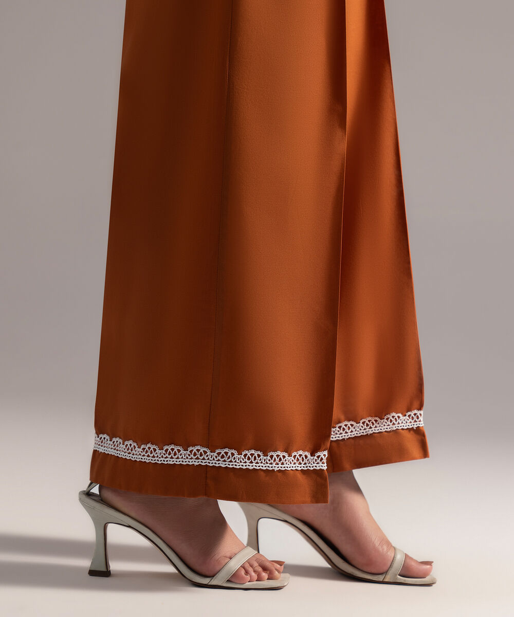 Women's RTW Cambric Solid Rust Culottes