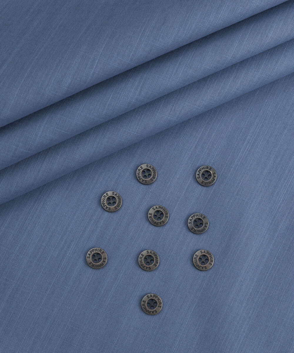 Men's Unstitched Two-Piece Blue Premium Slub Cotton Suit