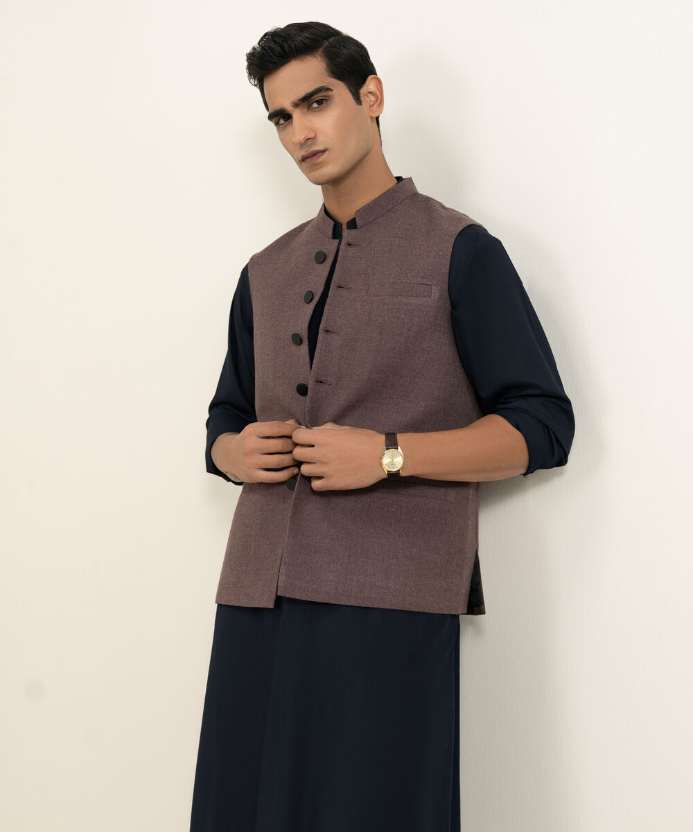 Men's maroon Luxury Viscose Waistcoat