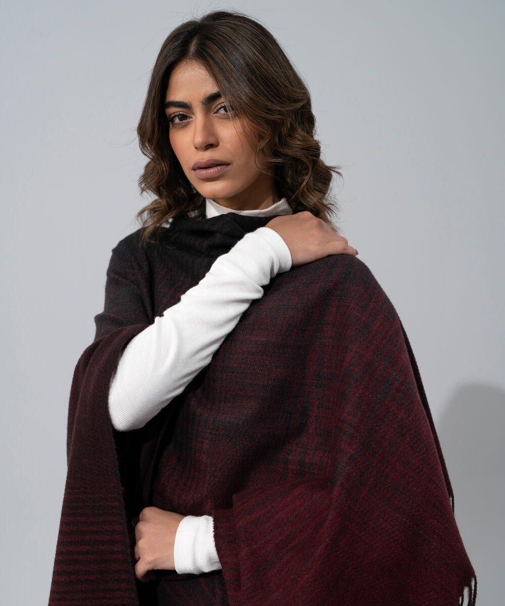 Women's Western Wear Merlot Polyester Cape Shawl