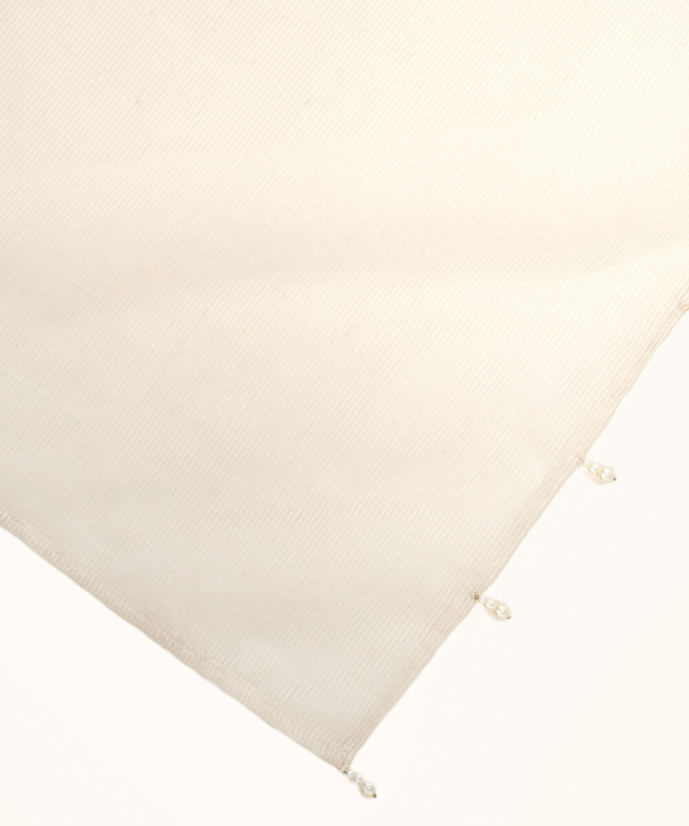 Blended Dobby Karandi Solid White Dupatta