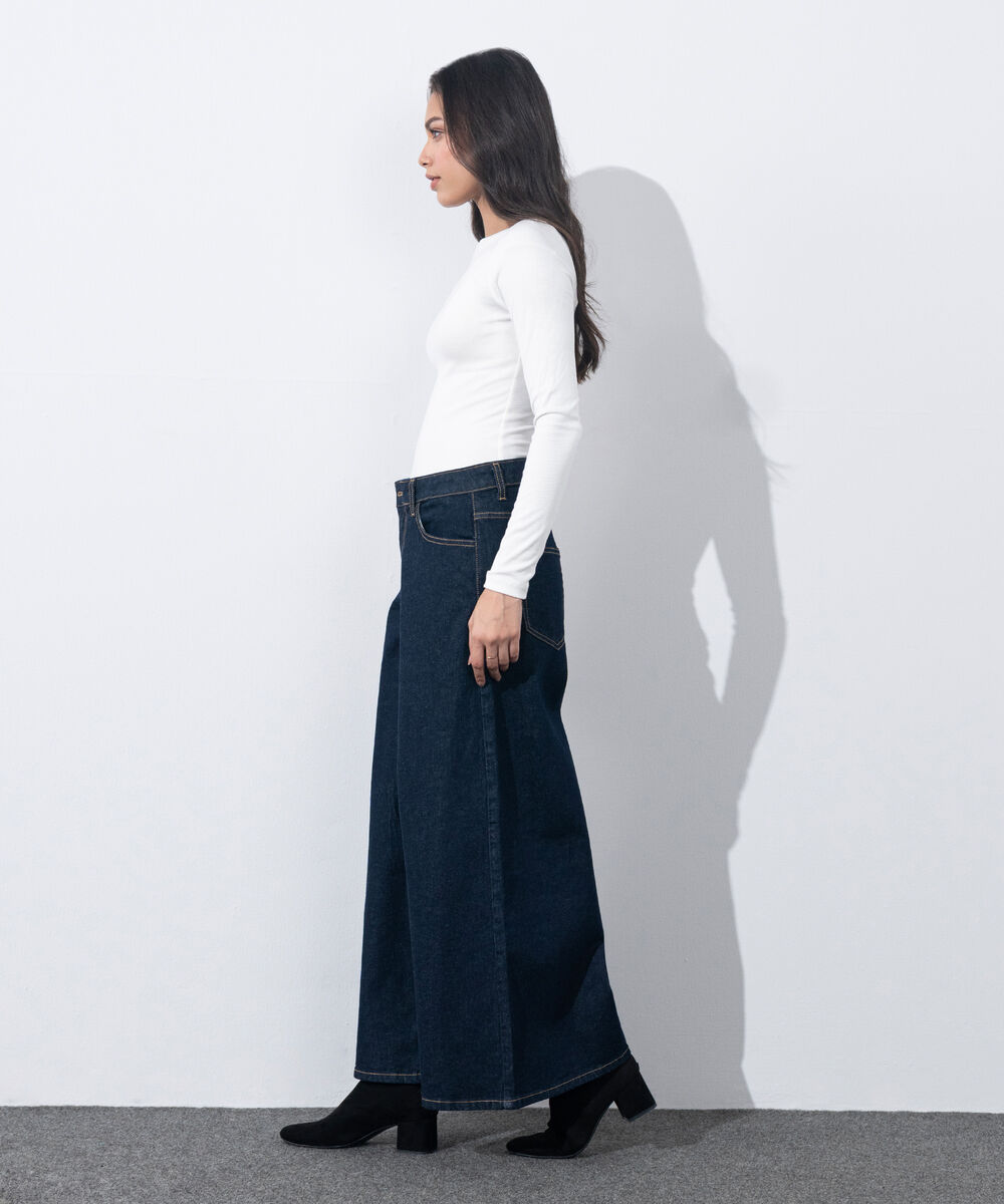 Women's Western Wear Rinse Wash Super Wide Leg Jeans