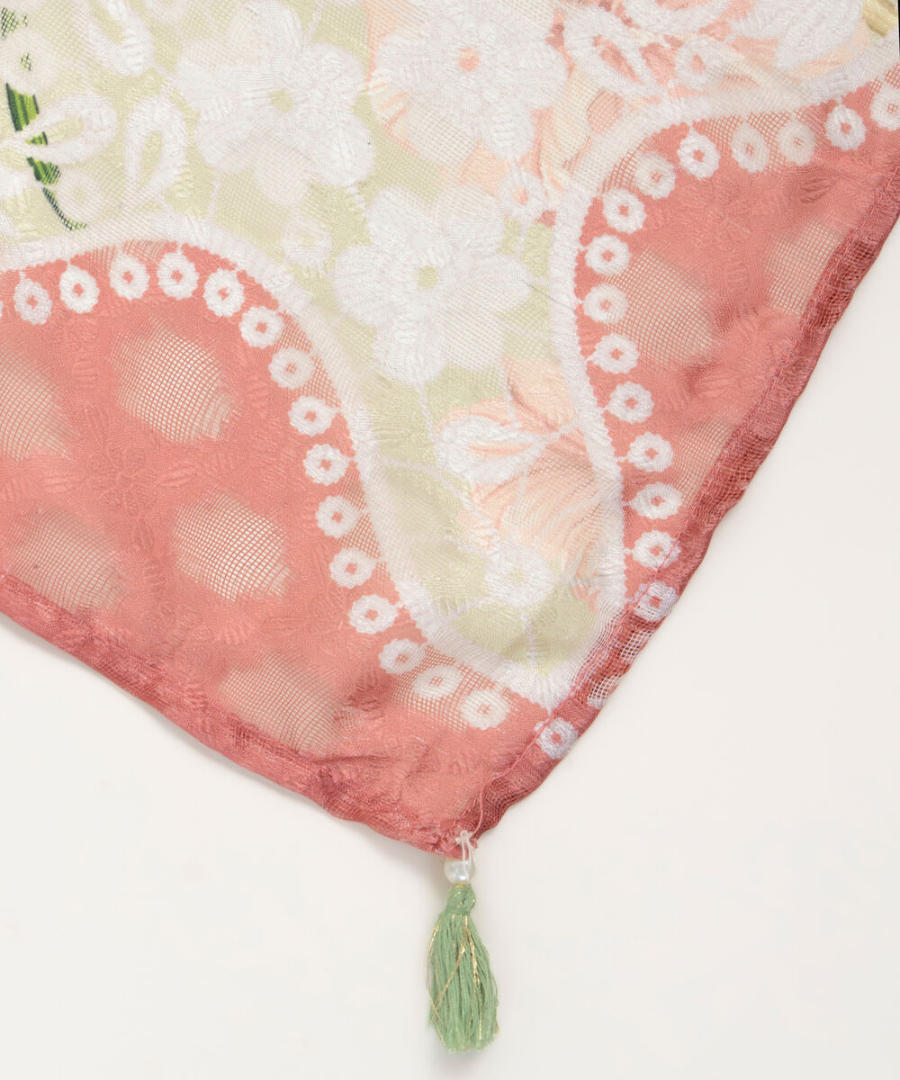 Brochea Jacquard Printed Green Dupatta