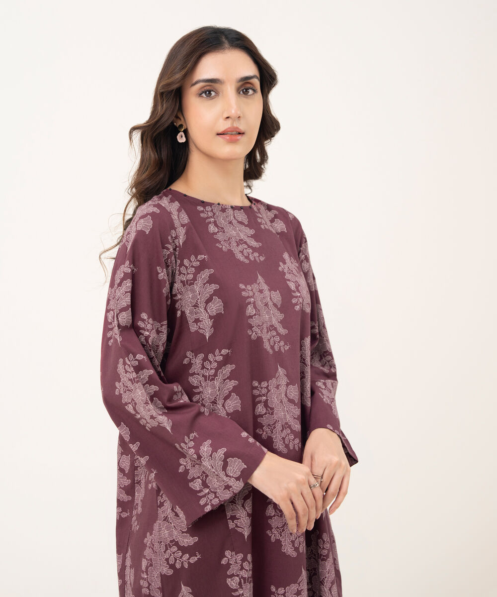 Women's RTW Cotton Viscose Printed A-Line Red Shirt