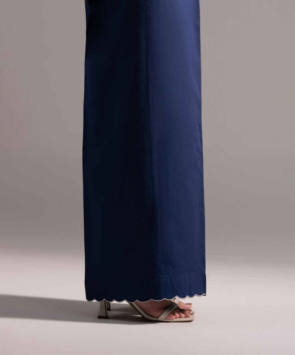 Women's RTW Cambric Solid Dark Blue Culottes