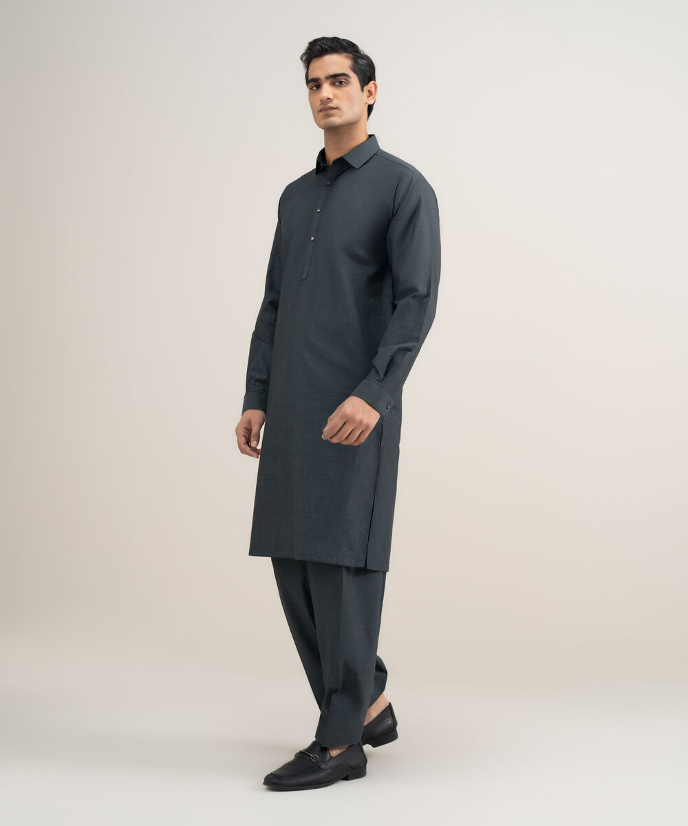 Men's Stitched Premium Yarn Dyed Cotton Blue Suit