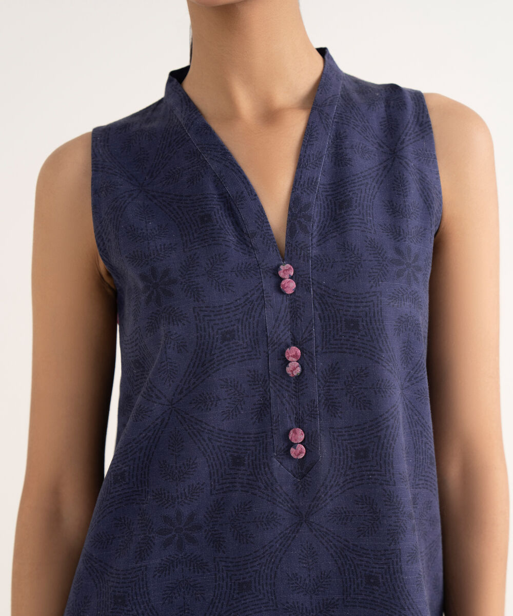 Women's Unstitched Light Khaddar Printed Blue Three Piece Suit