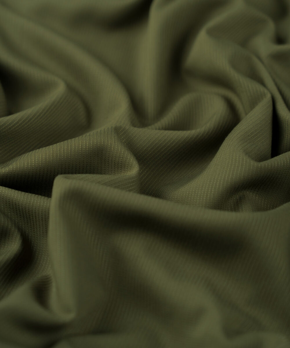 Men's Unstitched 2-Piece Premium Wash & Wear Dobby Olive Brown Suit