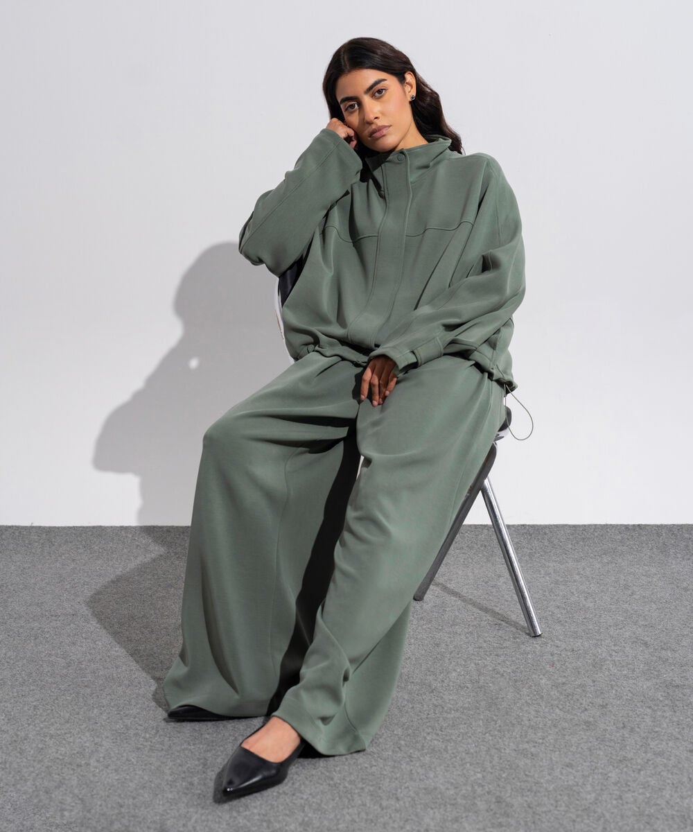 Women's Western Wear Green Soft-Lux Zip Through Hoodie