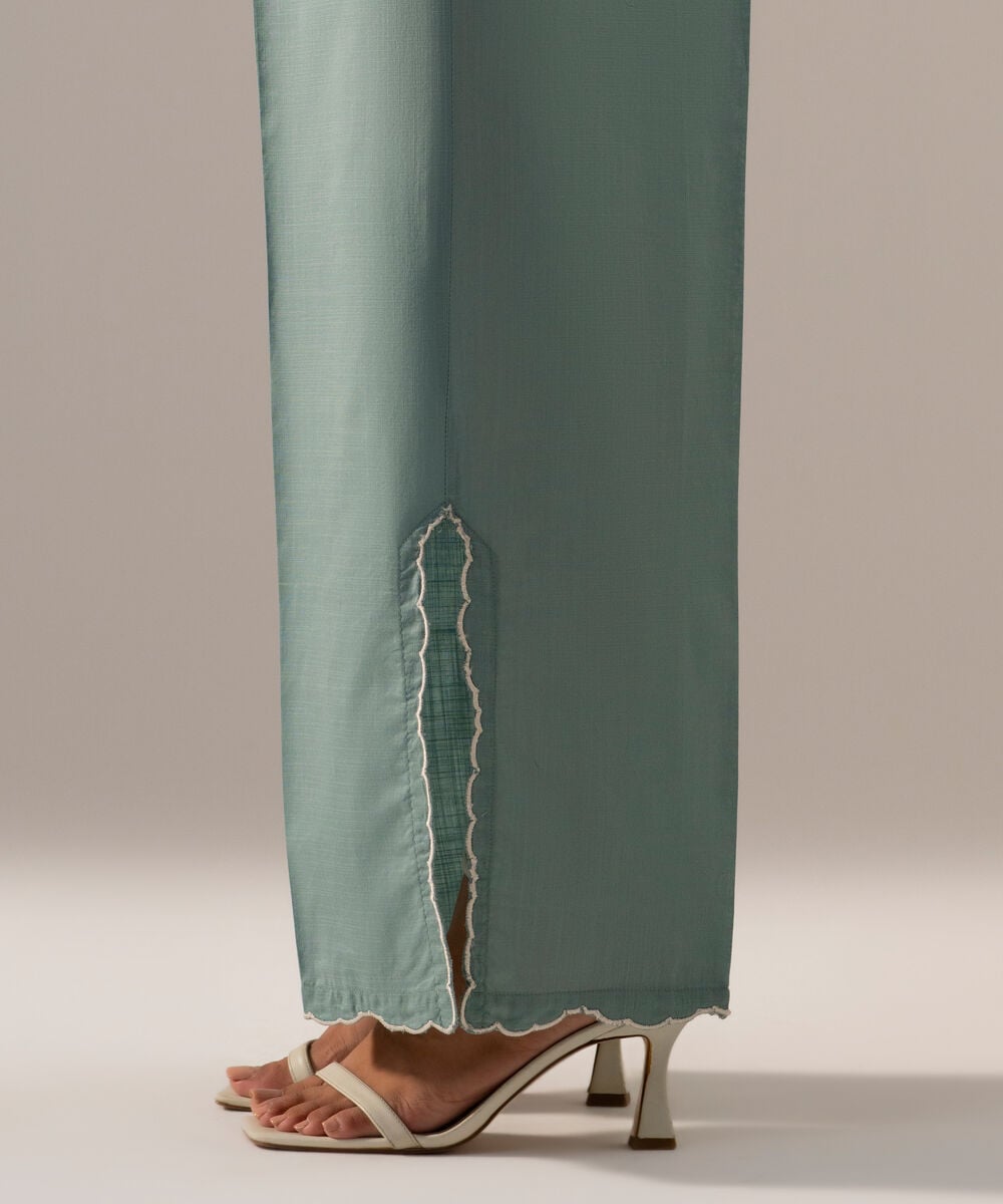 Women's RTW Cross Hatch Solid Cadet Blue Culotte