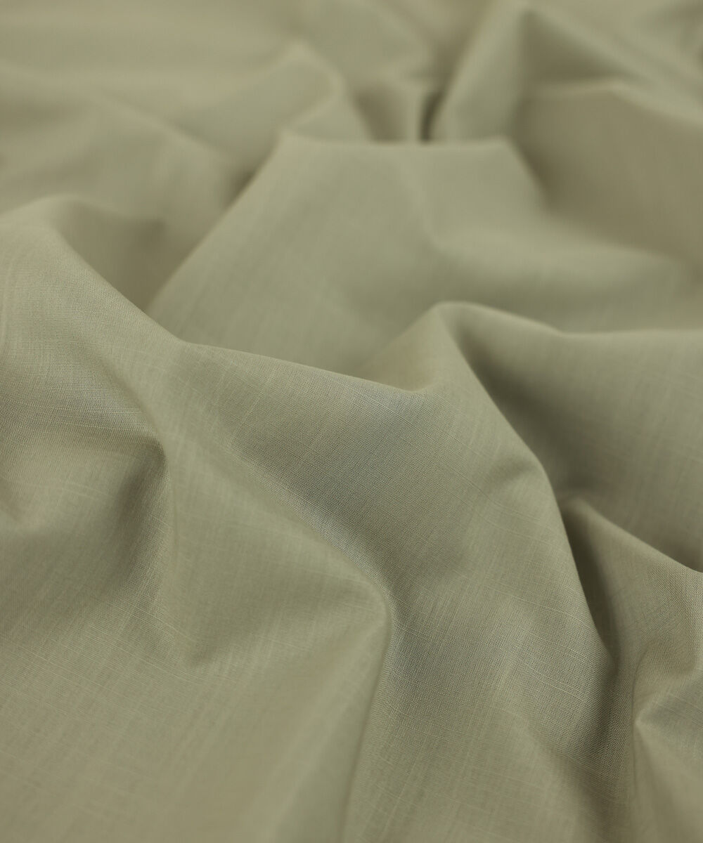 Men's Unstitched Cotton Slub Green Full Suit Fabric